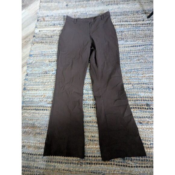 Express Womens 5 Short Stretch Rayon Blend Solid Flare Dress Pants Mid Rise - Picture 2 of 8